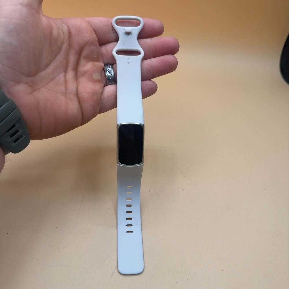 Fitbit Charge 5 Activity Fitness Tracker Smart Watch  White Silver *for parts